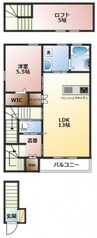 エクセレントスクエア 1LDKの間取り