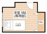 サーパス長浜豊公園 1Kの間取り