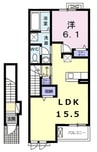 ミルト長浜Ａ棟 1LDKの間取り