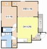 シェソワ ポプリ 1SKの間取り