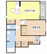 仮称）高宮町アパート新築工事 1LDKの間取り