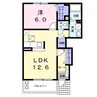ルミエール　日野　Ⅰ 1LDKの間取り
