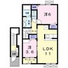 サンリットハウス 2LDKの間取り