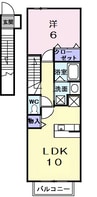 イーグルアイ　壱番館 1LDKの間取り