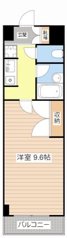 シャン・ド・フルール竹村 1Kの間取り