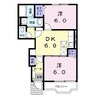 フローリッシュ　ガーデンⅡ 2DKの間取り