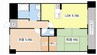 ハイツエクセルⅤ番館 2DKの間取り