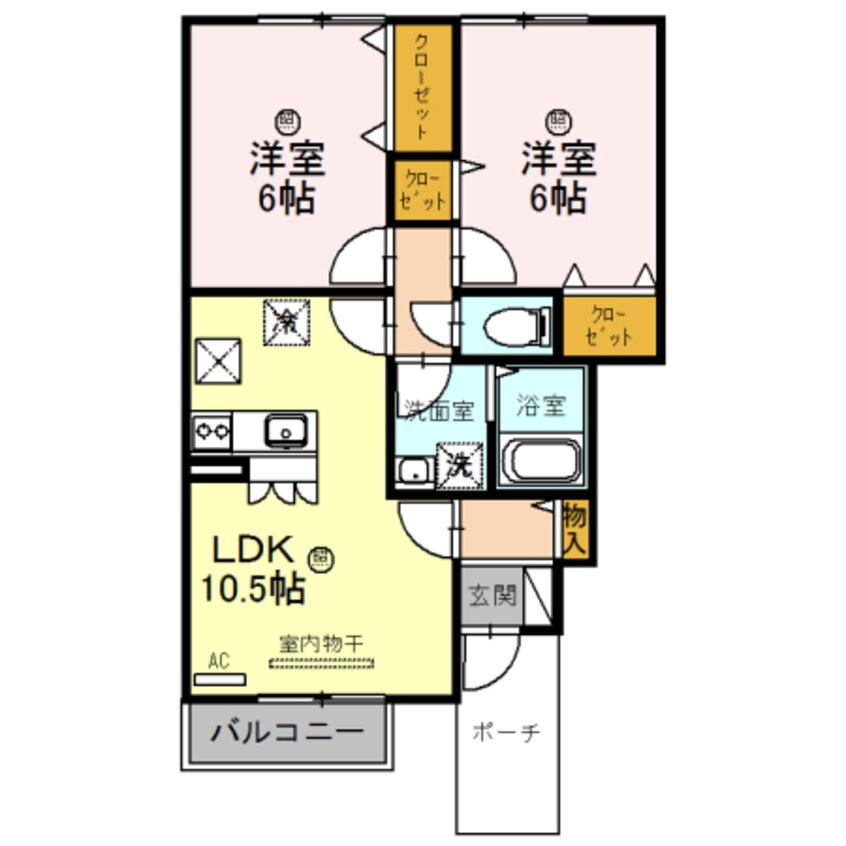 間取図 ローズコート杉立　Ｂ棟