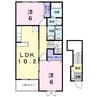 ノース　リバー 2LDKの間取り