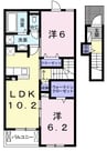 セレッソⅣ 2LDKの間取り