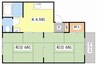 レークハイツ 2Kの間取り