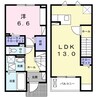 メディカル松下南ＤＸ 1LDKの間取り