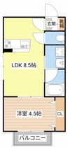 フラムルージュ市 1LDKの間取り