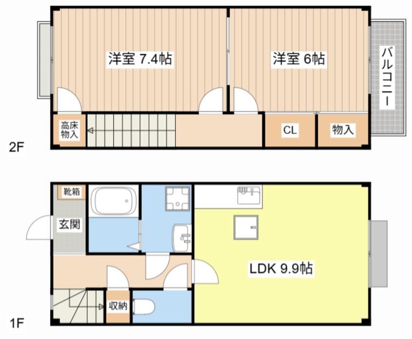 間取図 Ｂｅｌｌｅ　Ｓｈｉｎｅ　B