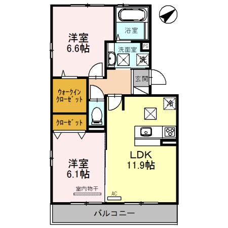 間取り図 アルタ青地ビュー