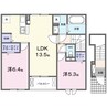 クレール聖和Ｃ 2LDKの間取り