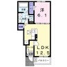 クレール聖和Ｂ 1LDKの間取り