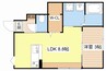 bills　颯 1LDKの間取り