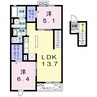 カモミール 2LDKの間取り