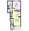 ミルト長浜Ｃ棟 1LDKの間取り