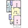 ル　トン　セラン 2DKの間取り
