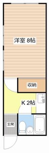 尻無ハイツ 1Kの間取り