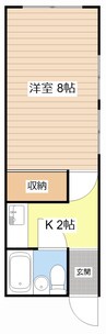 尻無ハイツ 1Kの間取り