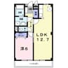 レーベンバンブーⅢ 1LDKの間取り