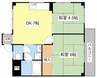 プライズカワナベ 2DKの間取り