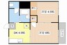 リバーサイドビラⅠ 2DKの間取り