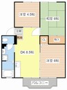 サンビレッジ北秋葉 3DKの間取り