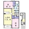 グランデ・ピーノ 2LDKの間取り