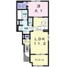 カルムハチマン 1LDKの間取り