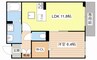 シャーメゾン　リーベラ 1LDKの間取り
