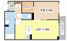 シャーメゾン　リーベラ 1LDKの間取り