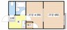 ドリームハイツ２号館 2Kの間取り