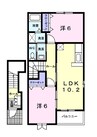 ヴィラ　アンソレイエⅢ 2LDKの間取り