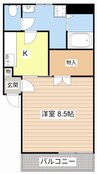 ASTY妙法寺 1Kの間取り
