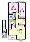 イーストガーデン 2LDKの間取り