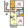 アリビオ西内貴 2DKの間取り