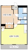 パラシオン八王子 1LDKの間取り