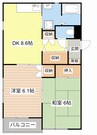 ジュネス山本 2DKの間取り