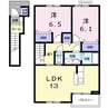 グレイス　ロマーヌⅠ 2LDKの間取り