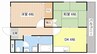 セゾンフルール 2DKの間取り