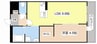 エーデルハイツ 1LDKの間取り