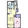 グリーン琥珀甲南Ⅱ 1LDKの間取り