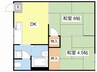 ハイツリプルⅡ 2DKの間取り