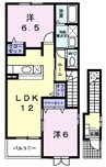パインビレッジ９０ 2LDKの間取り