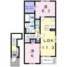 プラシードＮ 2LDKの間取り