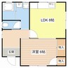 長峰 2 貸家 1LDKの間取り